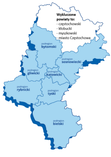 Dotacja mezoinwestycje 10.3 FST mapa powiatów